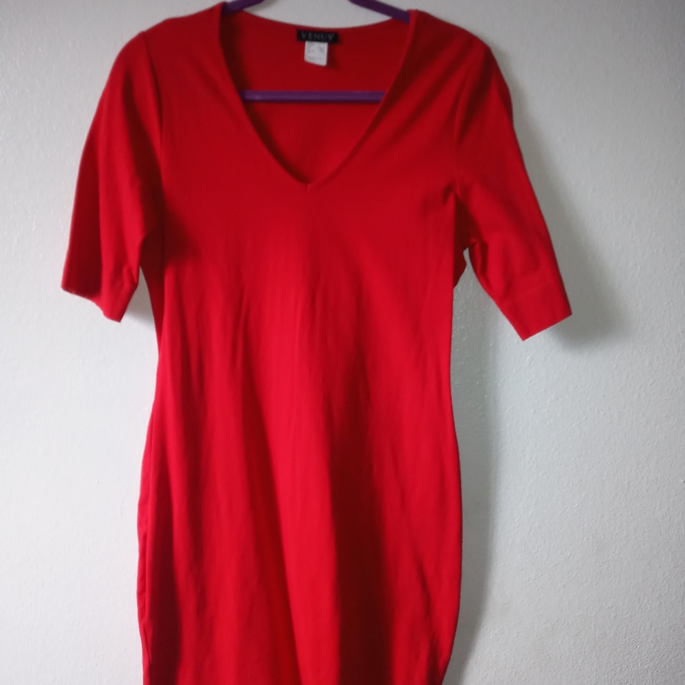 V neck tee shirt dress